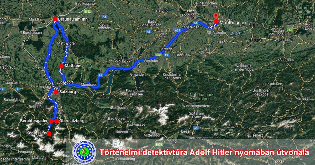 Történelmi detektívtúra Adolf Hitler nyomában térkép